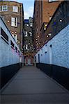 Empty laneway in Dublin behind main streets in the pub district, County Dublin, Ireland