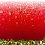 Xmas Poster Card With Gradient Mesh, Vector Illustration