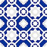 Tile indigo blue decorative floor tiles vector  pattern or seamless decoration wallpaper