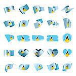 Saint Lucia flag, vector illustration on a white background