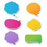 Color Speech Bubbles Set With Gradient Mesh, Vector Illustration