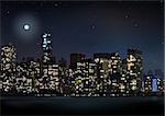 Night City Skyline - Detailed Background Illustration, Vector
