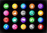 Vector social media communication and website buttons collection