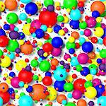 Seamless background of colorful bubbles. 3d effect balls bright colorful seamless background.