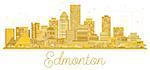 Edmonton Canada City skyline golden silhouette. Vector illustration. Simple flat concept for tourism presentation, banner, placard or web site. Business travel concept.