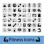Professiona fitnessl icons for your website. Vector illustration.
