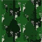 Camo forest green seamless vector pattern. Organic bold dense plant repeating background.