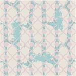 Brushed quatrefoil pale blue seamless vector pattern. Geometric rough repeating background.