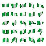 Nigeria flag, vector illustration on a white background