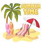 Summer time background banner design template and sign season elements beach