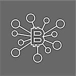Bitcoin sign icon for internet money crypto currency symbol and coin image for using in web. Editable Stroke. EPS 10