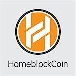 Homeblockcoin: Blockchain Coin Illustration. Blockchain, Block Distribution HBC Transaction Icon