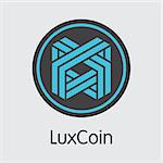 Luxcoin Finance. Cryptocurrency - Vector Graphic Symbol. Modern Computer Network Technology Element. Digital Element of LUX. Concept Design Element.