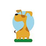 Happy Cute Dog cartoon vector illustration isolated