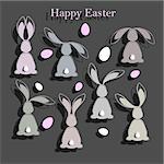 Happy easter colorful postcard background. Vector illustration.