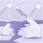 International Polar Bear Day poster. Illustration of cute Polar Bear. Polar bear greeting card.