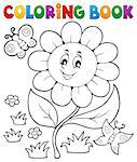 Coloring book flower topic 6 - eps10 vector illustration.