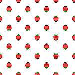 Abstract seamless white strawberry background. Vector illustration