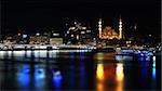 Panorama of Istanbul at night, Istanbul, Turkey