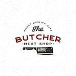 vintage butchery logo. retro styled meat shop emblem, badge, design element, logotype template. vector illustration
