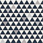 Blue and grey triangle seamless vector pattern. Geometric repeating background.