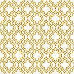 Yellow line qatrefoil seamless vector pattern. Geometric repeating background.