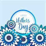 Happy Mother's Day lettering . 3d illustration with origami flowers  and frame on a dark background.  Eps10 vector illustration with place for your text.