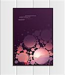 Stock vector A5 or A4 format brochure design business template with abstract circles and mountain landscape at sunset, dawn backgrounds for printed material, corporate style element, card, cover, wallpaper