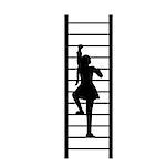 Silhouette girl up climbing stair. Vector illustration