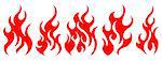 Five fire design element on white background