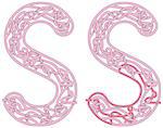 Maze in the shape of capital letter S - worksheet for learning alphabet