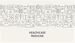 Healthcare Medicine Banner Concept. Vector Illustration of Line Web Design.