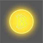 Bitcoin physical bit coin digital currency cryptocurrency golden coin with bitcoin symbol. EPS 10