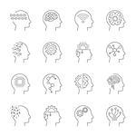 Artificial intelligence icon set. Editable Stroke. EPS 10