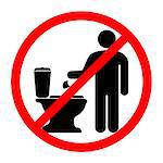 A sign that prohibits throwing paper in the toilet. Vector illustration.