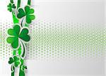 Happy Saint Patrick s Day celebration card with clover leaf. Paper cut. Vector illustration.