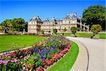 Luxembourg Palace and beautiful park in summer, Paris