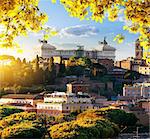 View of Rome from National Monument to Victor Emmanuel II or Il Vittoriano in Rome