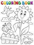 Coloring book flower topic 7 - eps10 vector illustration.