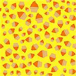 Yellow orange cream cupcake with cherry seamless pattern. Vector illustration