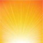 Sunburst Orange Background With Gradient Mesh, Vector Illustration