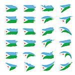 Djibouti flag, vector illustration on a white background