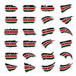 Kenya flag, vector illustration on a white background