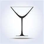 Wineglass goblet object in gray colors. Vector illustration