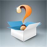 Business infographics. Question mark in box Vector eps 10