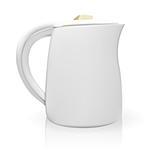 Realistic 3D model of teapot white color. Vector Illustration. EPS10