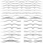 Set of border swirl design elements for frame and others, hand drawn vector illustrations