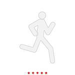 Running man - stick it is icon . Flat style .