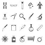 Vector image of set of Genetic gray icons