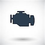 Engine. Single flat icon on white background. Vector illustration.